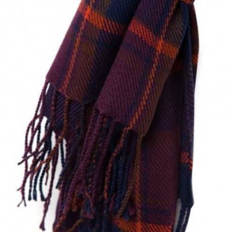 FASHION WOMEN WOOL WINTER SPAIN SCARF (PURPLE GRID)