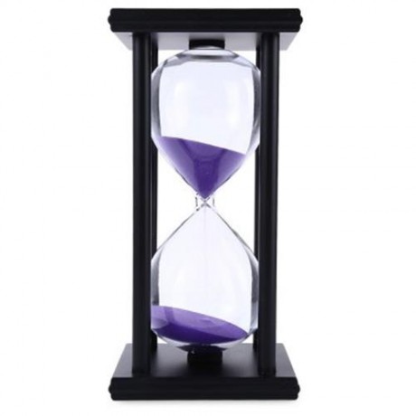 HOURGLASS SAND TIMER 60 MINUTES WOOD SAND TIMER FOR KITCHEN OFFICE SCHOOL DECORATIVE USE (