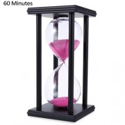 HOURGLASS SAND TIMER 60 MINUTES WOOD SAND TIMER FOR KITCHEN OFFICE SCHOOL DECORATIVE USE (