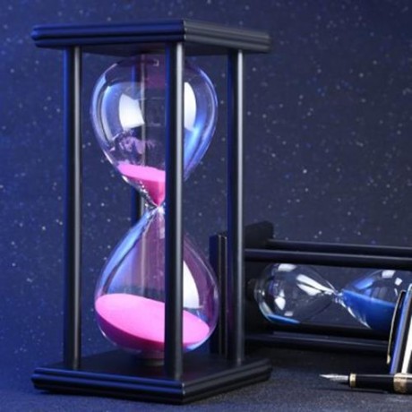 HOURGLASS SAND TIMER 45 MINUTES WOOD SAND TIMER FOR KITCHEN OFFICE SCHOOL DECORATIVE USE (