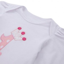 4PCS STYLISH JEWEL NECK LONG SLEEVE COTTON GAUZE BABY GIRLS ROMPER DRESS HEADBAND FOOT COV