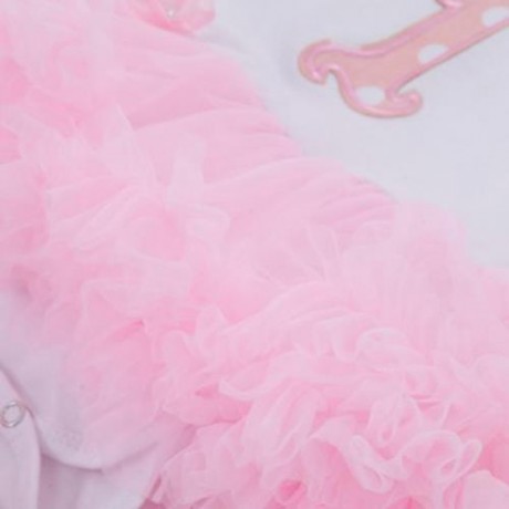 4PCS STYLISH JEWEL NECK LONG SLEEVE COTTON GAUZE BABY GIRLS ROMPER DRESS HEADBAND FOOT COV