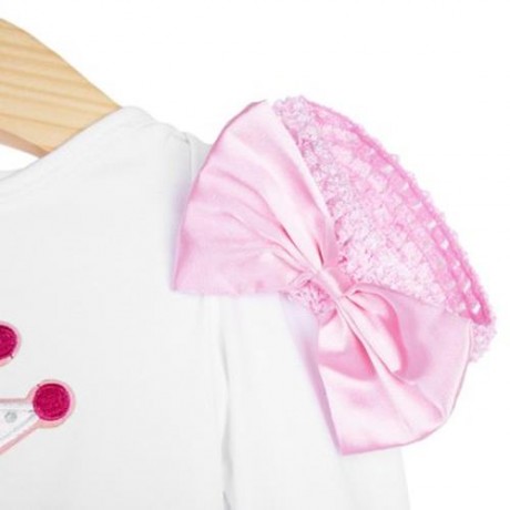 4PCS STYLISH JEWEL NECK LONG SLEEVE COTTON GAUZE BABY GIRLS ROMPER DRESS HEADBAND FOOT COV