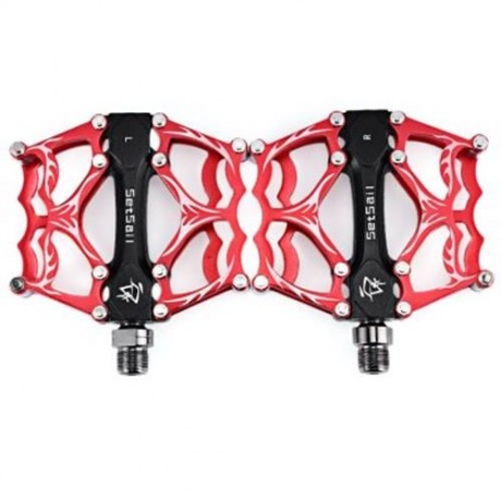 2 PCS SETSAIL 013 MOUNTAIN BIKE PEDALS SUITABLE FOR FIXED GEAR BICYCLE (RED)