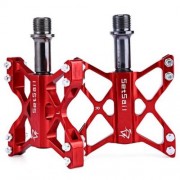 1 PAIR SETSAIL 068 MOUNTAIN BIKE PEDALS SUITABLE BMX FLAT WITH BUTTERFLY SHAPE (RED)