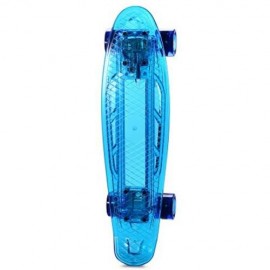 CL - 402 22 INCH TRANSPARENT PC LED RETRO SKATEBOARD LONGBOARD MINI CRUISER (BLUE)