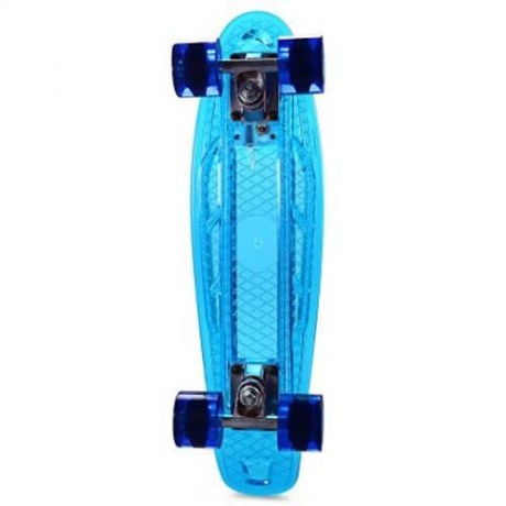 CL - 402 22 INCH TRANSPARENT PC LED RETRO SKATEBOARD LONGBOARD MINI CRUISER (BLUE)