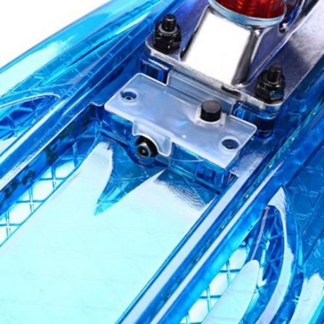 CL - 402 22 INCH TRANSPARENT PC LED RETRO SKATEBOARD LONGBOARD MINI CRUISER (BLUE)