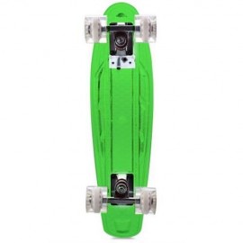 CL - 403 22 INCH TRANSPARENT PC LED RETRO SKATEBOARD LONGBOARD MINI CRUISER (CRYSTAL GREEN