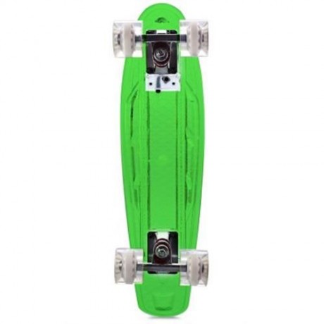 CL - 403 22 INCH TRANSPARENT PC LED RETRO SKATEBOARD LONGBOARD MINI CRUISER (CRYSTAL GREEN