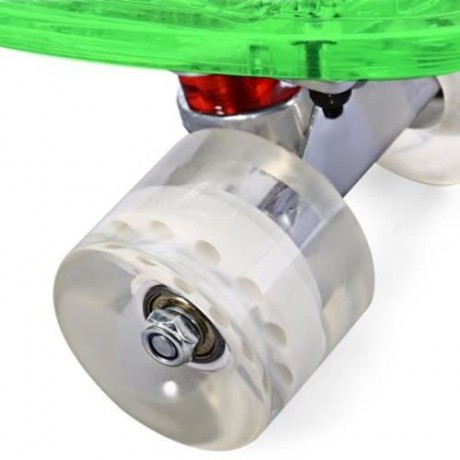 CL - 403 22 INCH TRANSPARENT PC LED RETRO SKATEBOARD LONGBOARD MINI CRUISER (CRYSTAL GREEN
