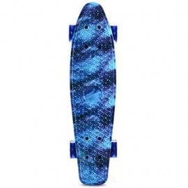 CL-94 22 INCH BLUE STARRY SKY PATTERN RETRO SKATEBOARD LONGBOARD MINI CRUISER (COLORMIX)
