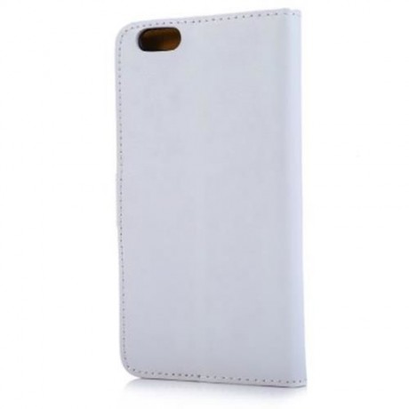 MAGNETIC SNAP FLIP LEATHER STAND COVER WALLET CASE FOR IPHONE 6 PLUS / 6S PLUS (WHITE)