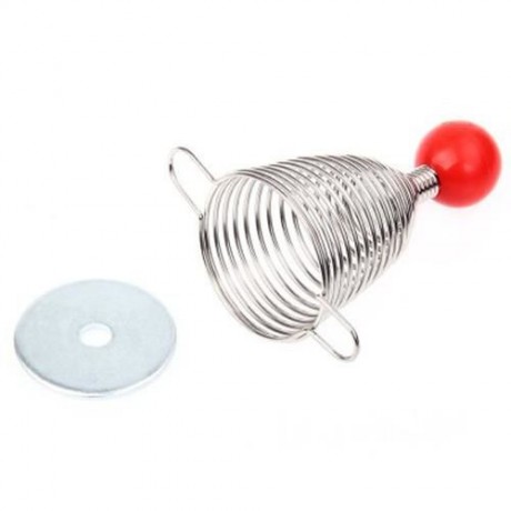 STAINLESS STEEL WALNNUT CRACKER WITH SPRING NUT OPENER TOOL (RED)
