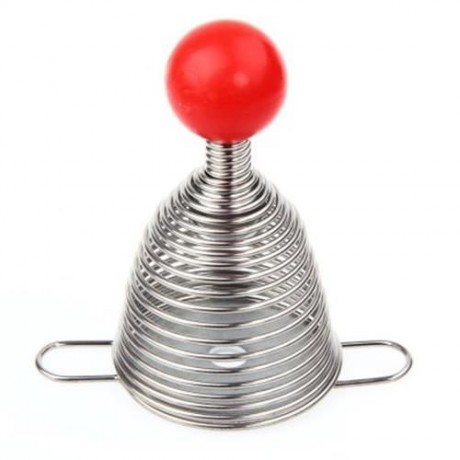 STAINLESS STEEL WALNNUT CRACKER WITH SPRING NUT OPENER TOOL (RED)