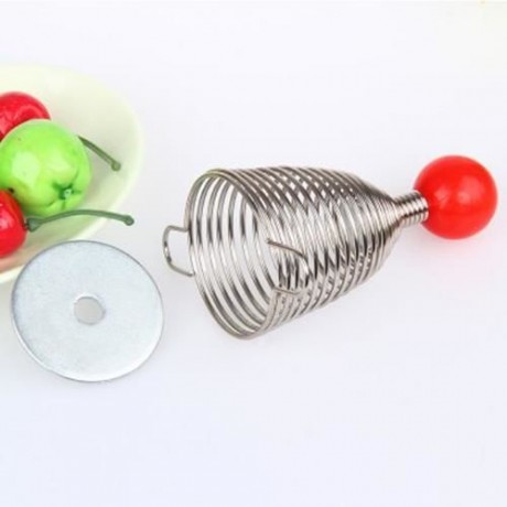 STAINLESS STEEL WALNNUT CRACKER WITH SPRING NUT OPENER TOOL (RED)