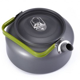 ALUMINUM 1.2L CAMPING HOME KETTLE COFFEE POT WITH MESH BAG (GRAY)