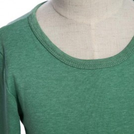 HAN EDITION ROUND COLLAR LONG SLEEVE SOLID COLOR CHILD UNISEX T-SHIRT (BLACKISH GREEN)