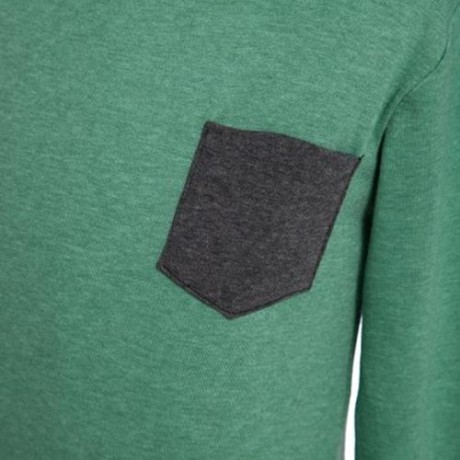 HAN EDITION ROUND COLLAR LONG SLEEVE SOLID COLOR CHILD UNISEX T-SHIRT (BLACKISH GREEN)