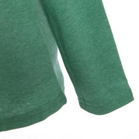 HAN EDITION ROUND COLLAR LONG SLEEVE SOLID COLOR CHILD UNISEX T-SHIRT (BLACKISH GREEN)