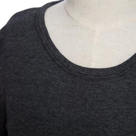 HAN EDITION ROUND COLLAR LONG SLEEVE SOLID COLOR CHILD UNISEX T-SHIRT (BLACK GREY)