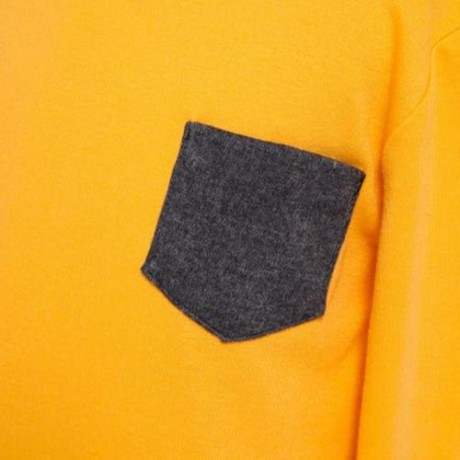 HAN EDITION ROUND COLLAR LONG SLEEVE SOLID COLOR CHILD UNISEX T-SHIRT (YELLOW)