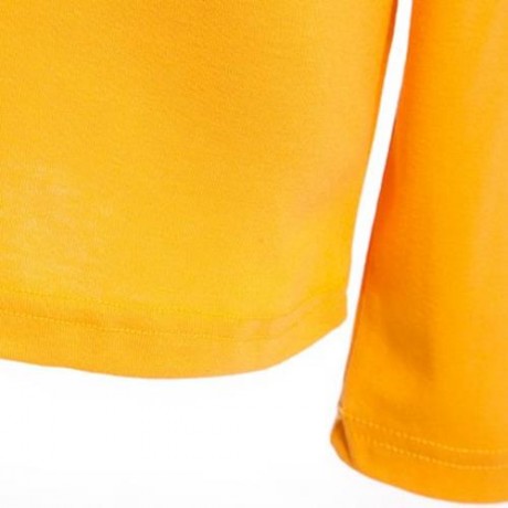 HAN EDITION ROUND COLLAR LONG SLEEVE SOLID COLOR CHILD UNISEX T-SHIRT (YELLOW)
