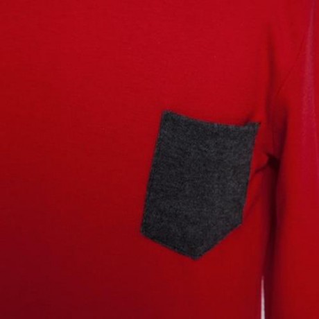 HAN EDITION ROUND COLLAR LONG SLEEVE SOLID COLOR CHILD UNISEX T-SHIRT (RED)