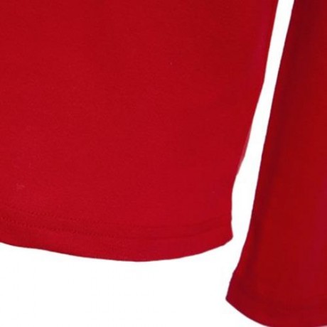 HAN EDITION ROUND COLLAR LONG SLEEVE SOLID COLOR CHILD UNISEX T-SHIRT (RED)