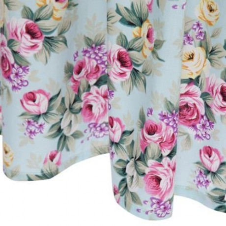 SWEET SCOOP COLLAR LONG SLEEVE FLORAL PRINT COTTON GIRLS DRESS (COLORMIX)