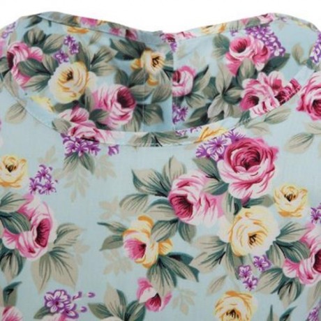 SWEET SCOOP COLLAR LONG SLEEVE FLORAL PRINT COTTON GIRLS DRESS (COLORMIX)