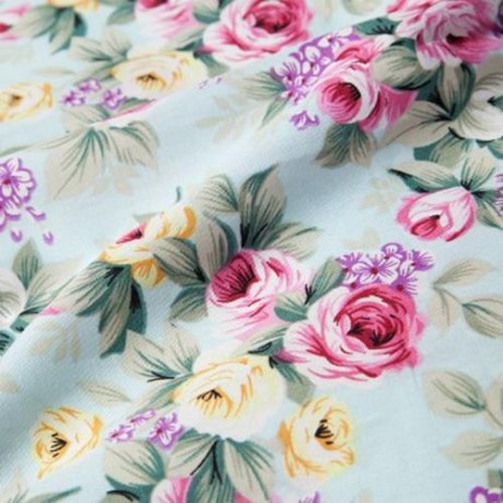SWEET SCOOP COLLAR LONG SLEEVE FLORAL PRINT COTTON GIRLS DRESS (COLORMIX)