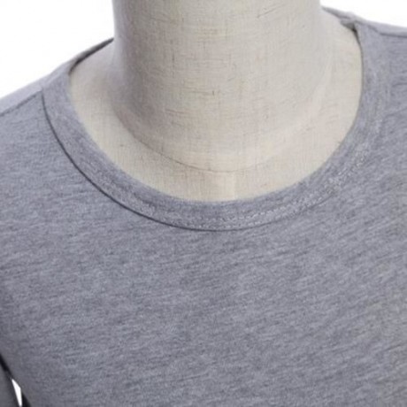 CHIC SOLID COLOR ROUND NECK LONG SLEEVE ASYMMETRIC GIRLS DRESS (GRAY)