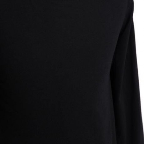 CHIC SOLID COLOR ROUND NECK LONG SLEEVE ASYMMETRIC GIRLS DRESS (BLACK)