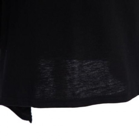 CHIC SOLID COLOR ROUND NECK LONG SLEEVE ASYMMETRIC GIRLS DRESS (BLACK)