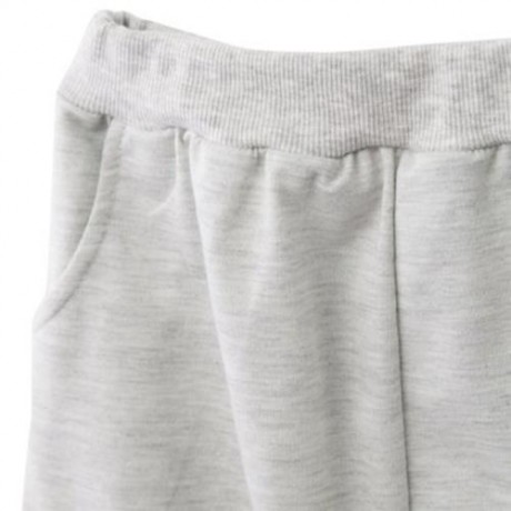 NOVELTY SOLID COLOR CARTOON PRINT BACK POCKET ELASTIC WAIST BOYS HAREM PANTS (GRAY)