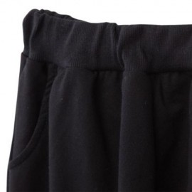 NOVELTY SOLID COLOR CARTOON PRINT BACK POCKET ELASTIC WAIST BOYS HAREM PANTS (BLACK)