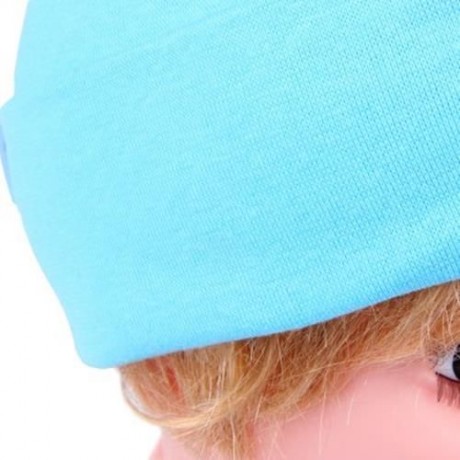 HAN EDITION PURE COLOR COTTON BEANIE HAT FOR BABIES (AZURE)