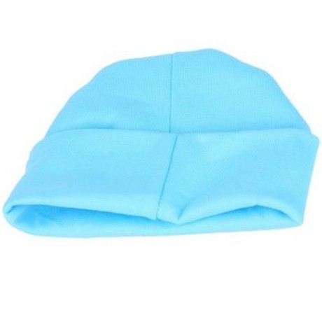 HAN EDITION PURE COLOR COTTON BEANIE HAT FOR BABIES (AZURE)