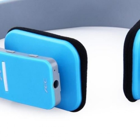 AEC BQ618 SMART BLUETOOTH 4.0 HEADSET WIRELESS HEADPHONE EARPHONE (BLUE)