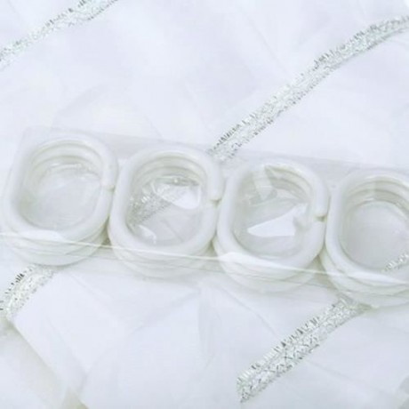 HOME DECORATION SHOWER CURTAIN WATERPROOF LACE DECOR MOULD-PROOF BATHROOM COVER WITH 12PCS