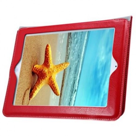 ULTRA SLIM LEATHER MAGNETIC SMART COVER CASE WITH STAND FUNCTION FOR IPAD 2 3 4 (RED)