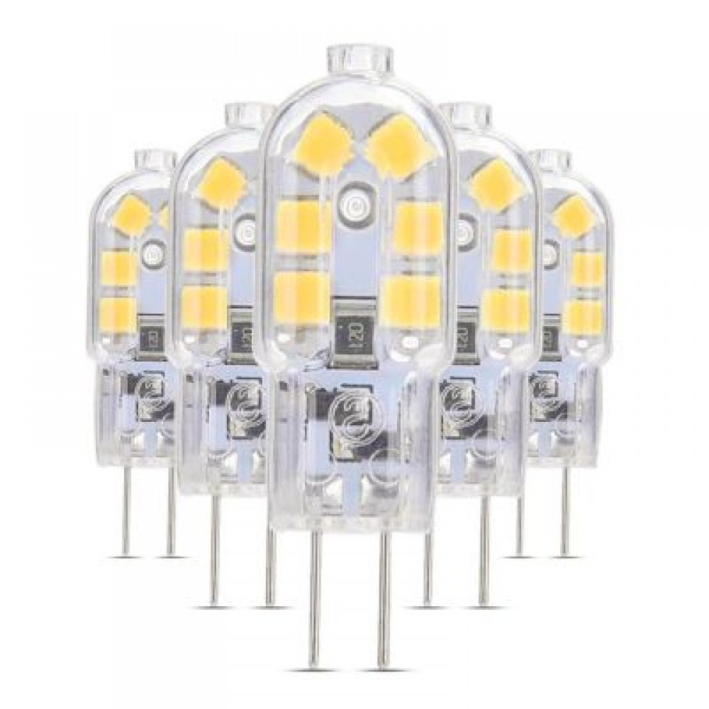 5PCS YWXLight G4 LED Lampe Lampada 360 Degree Transparent Shell DC 12V (NATURAL WHITE LIGH