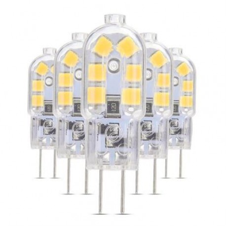 5PCS YWXLight G4 LED Lampe Lampada 360 Degree Transparent Shell DC 12V (NATURAL WHITE LIGH