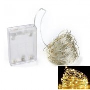 10M 100-LED Silver Wire Strip Light Battery Operated Fairy Lights Garlands Christmas Holid