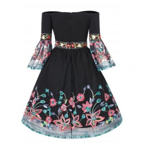 Plus Size Casual Mesh Overlay Dress (CADETBLUE)