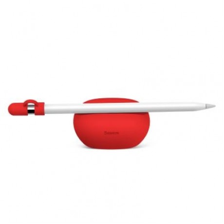 Baseus Pencil Silicone Holder Dustproof Portable with Cap (RED)