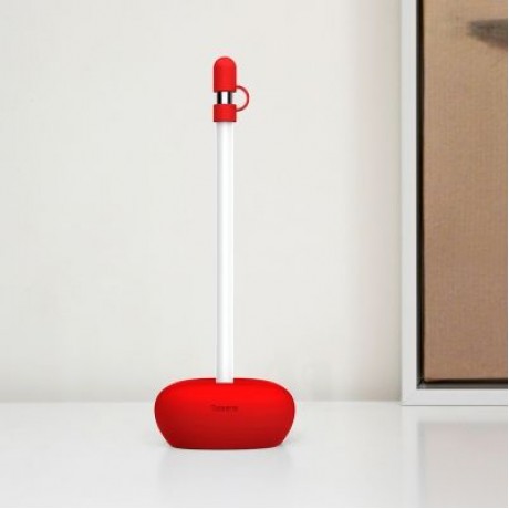 Baseus Pencil Silicone Holder Dustproof Portable with Cap (RED)