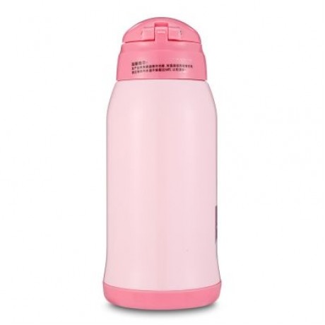 DA22 - C60 Children Stainless Steel Vacuum Cup With Straw 2 Caps 600ml (LIGHT PINK)