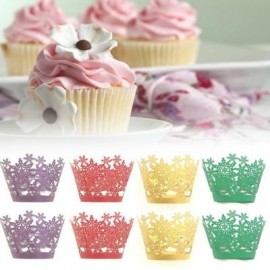 Christmas Snowflake Cake Cup for DIY Baking 12pcs (GOLD)